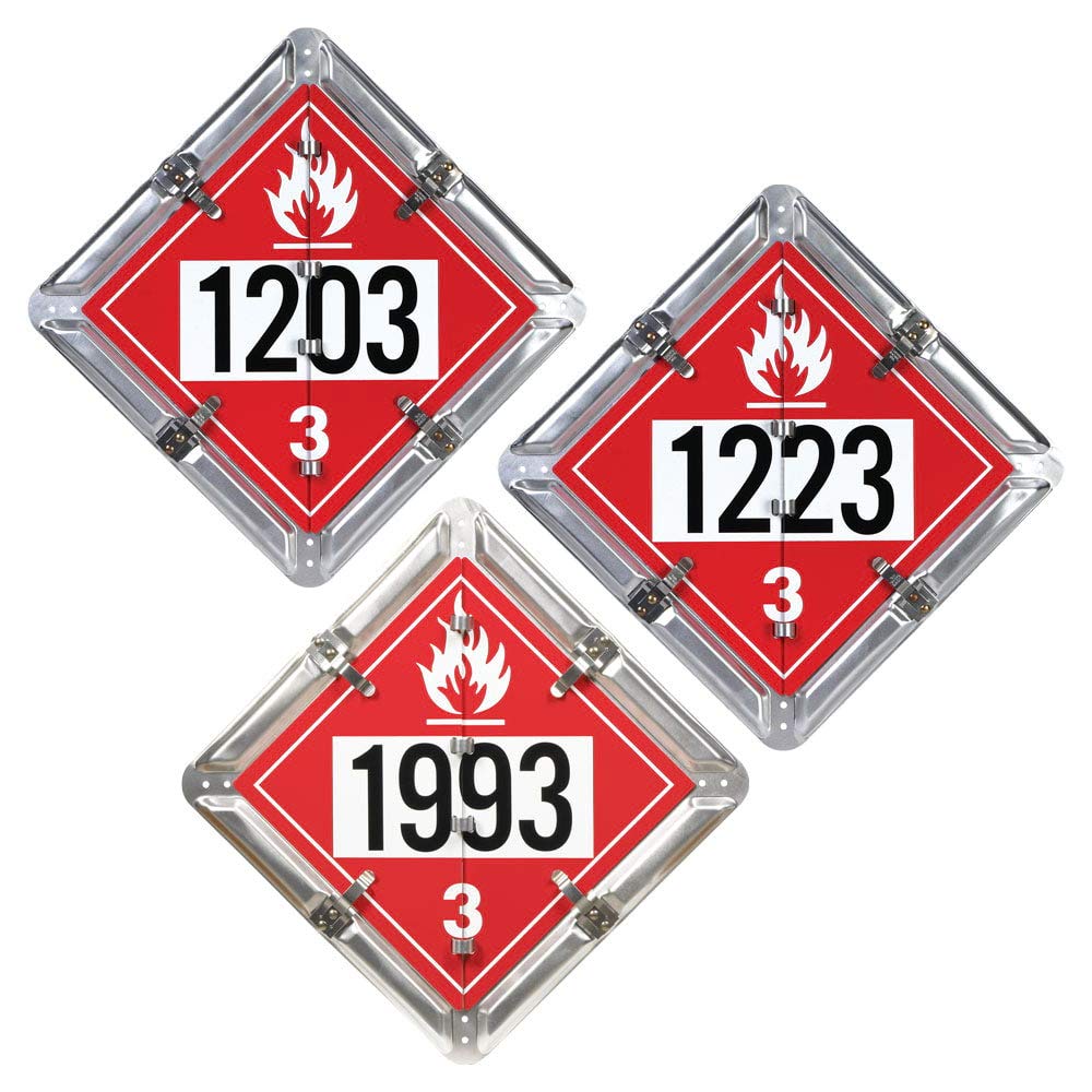 Class 3 Flammable Liquid Aluminum Flip Placard, 3-Legend